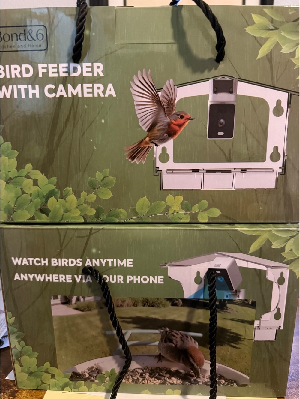 Bond&6 Bird Feeder with 2K HD Camera and App Control - Weatherproof, Easy-to-Cut